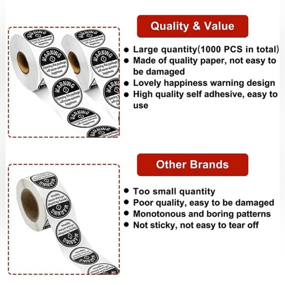 🆑 Black & White Happiness Stickers 50qty - Picture 4 of 5